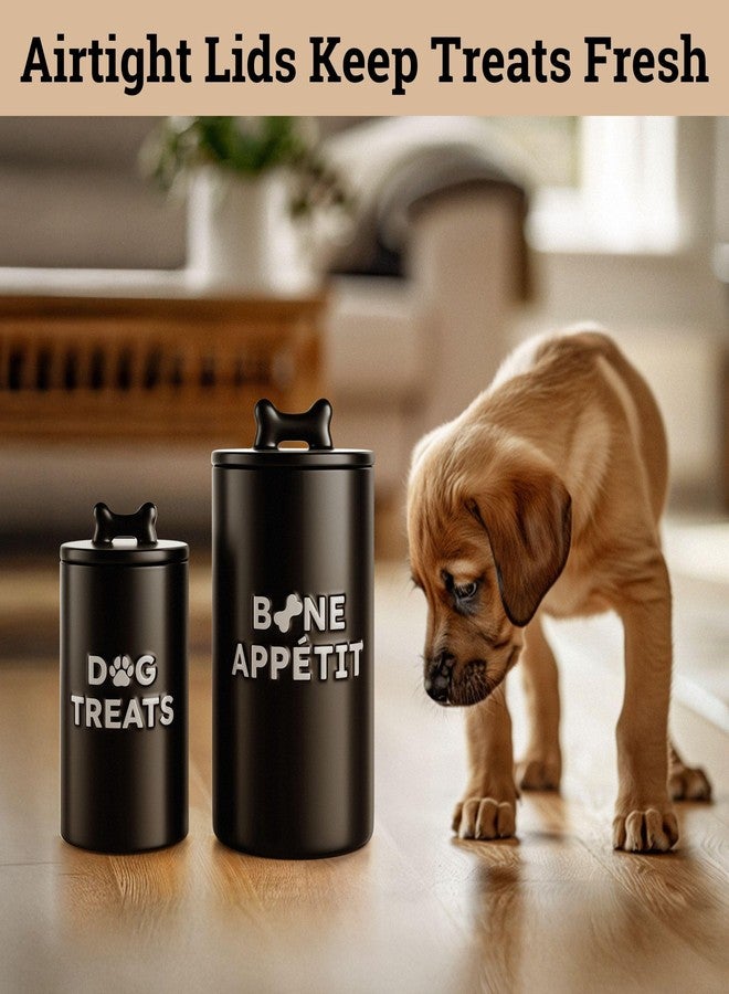 HB Design Co. Dog Treat Container Airtight Set of 2 - 10x5 in & 7x4 in Ceramic Dog Treat Jars for Kitchen Counter with Airtight Lids - 11 Cup Capacity Pet Treat Container Set - Doggie Cookie Jar - Treats Canister - Image 5